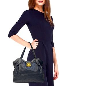 AUTHENTIC LOUIS VUITTON Black Mahina Monogram Leather Medium Tote Bag STARBUCKS